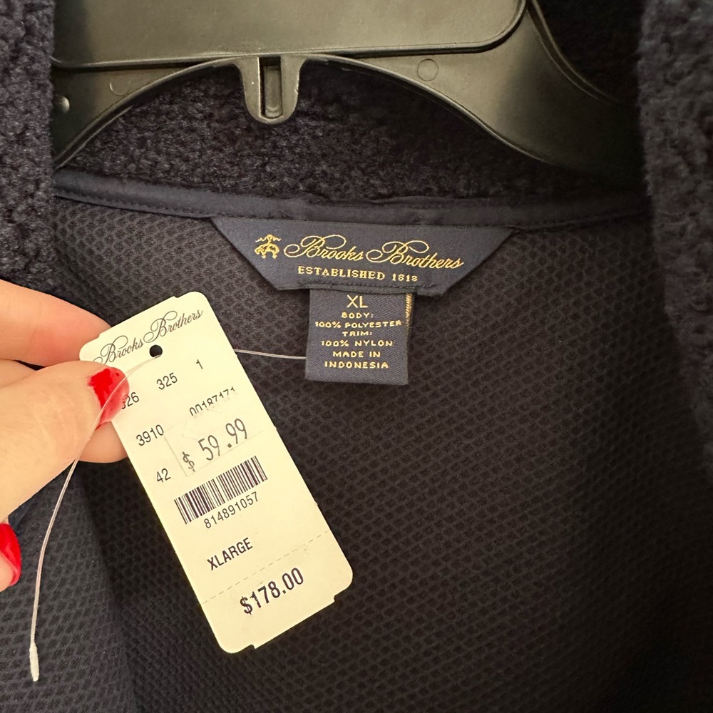 BRAND NEW BROOKS BROTHERS ZIP UP